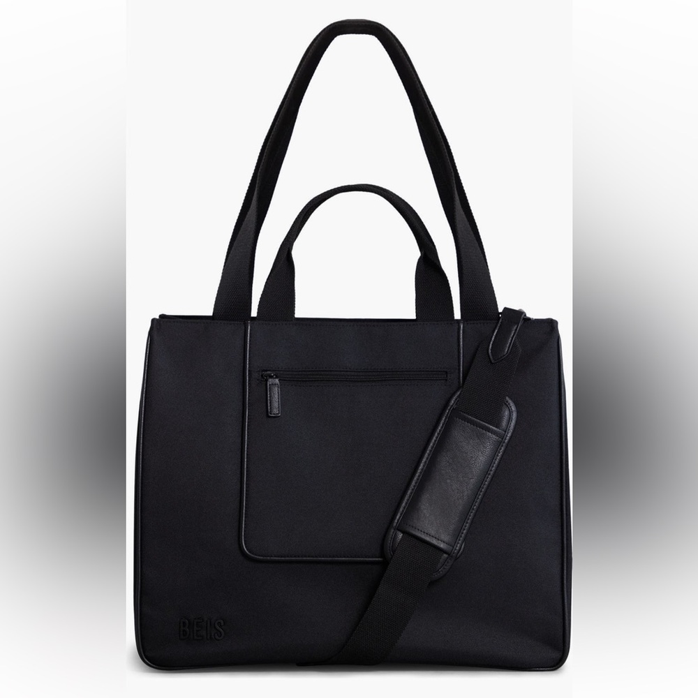 BEIS the East/West Water Repellent Black Tote Bag Structured and Versatile